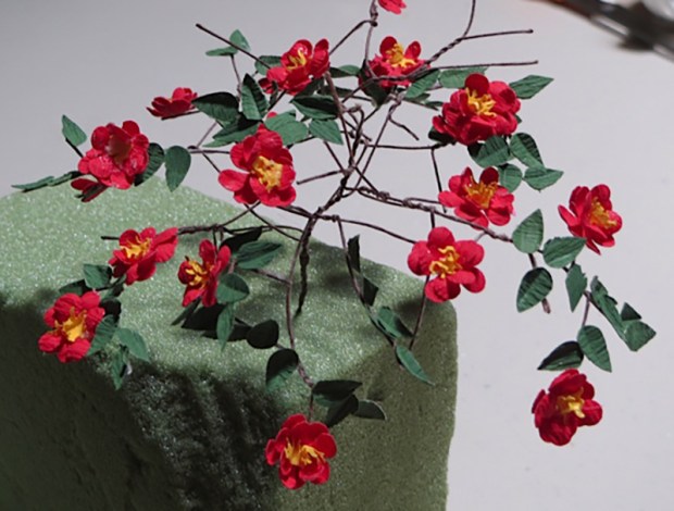 Camellias made by the Mini Attics club.